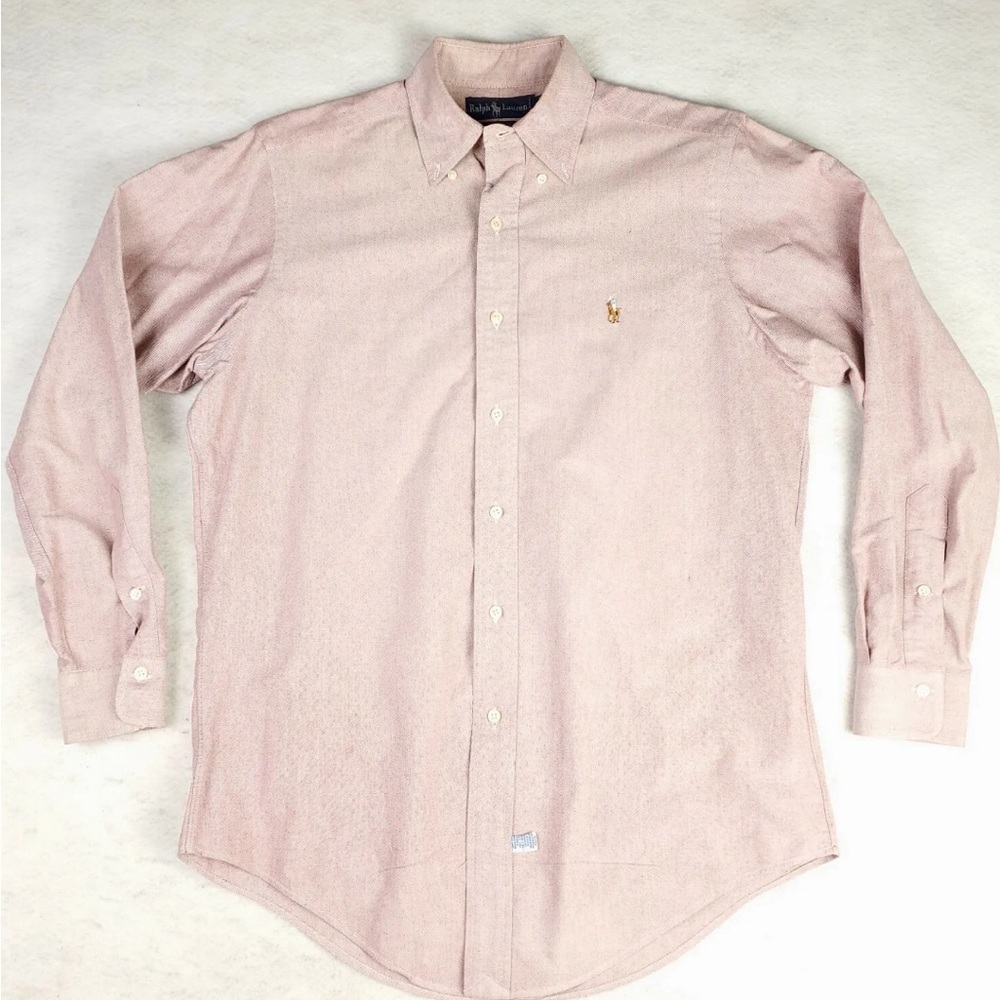 Ralph Lauren Pink Striped Long Sleeves Button Down Collared Shirt Size 16 1/2-35